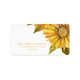Hübsch Gelbe Sonnenblume Elegante Hochzeit der Blu Adressaufkleber
