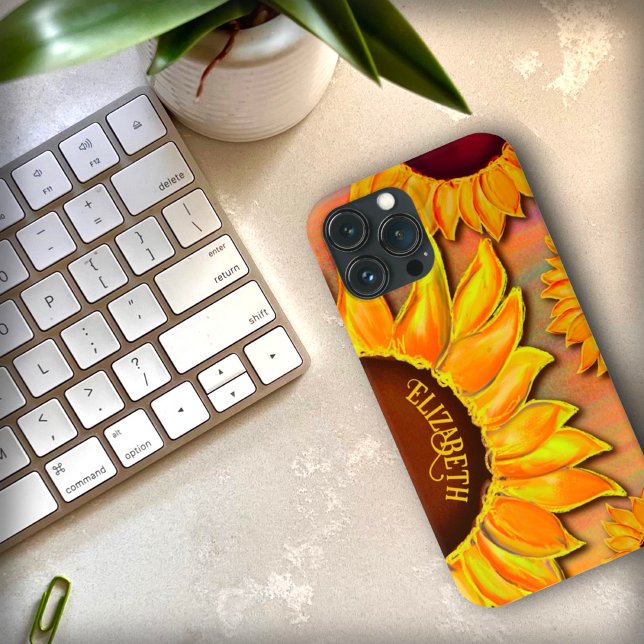 Hübsch Gelbe Sonnenblumen Name Inspirivity Case-Mate iPhone Hülle (Von Creator hochgeladen)