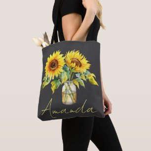 Hübsch Gelbe Sonnenblumen Schwarzer Minimalistisch