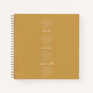Hübsch Gelbe und weiße Lotus Blume Yoga Notizbuch