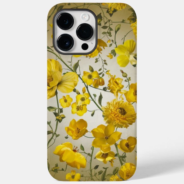 Hübsch-gelber Blumenhintergrund Case-Mate iPhone Hülle (Rückseite)