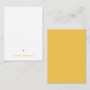Hübsch Gelbes Herz und Name Mitteilungskarte