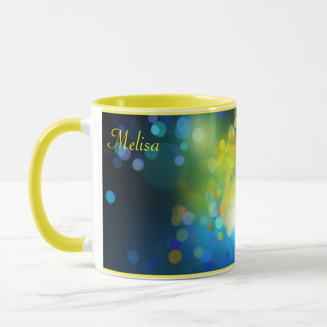 Hübsch-gelbes Lieblingsfarbengeschenk Name Kaffee Tasse (Links)