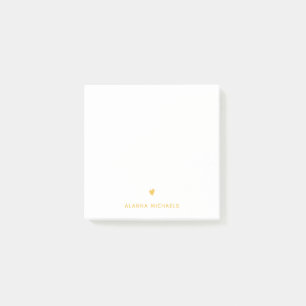 Hübsch Gelbes Niedliches Herz und Name Post-it Klebezettel