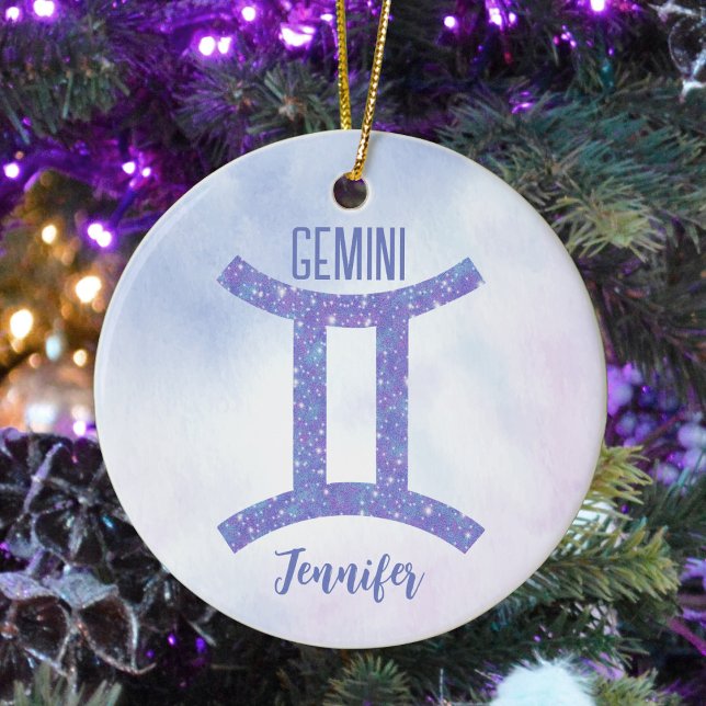 Hübsch Gemini Astrologie Signieren Personalisiert  Keramik Ornament (Von Creator hochgeladen)