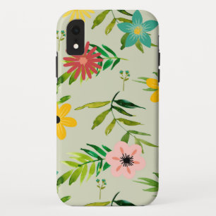 Hübsch gemischte Blume und Blätter Case-Mate iPhone Hülle