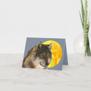 Hübsch Geometrische Wolf Art Grußkarte Karte