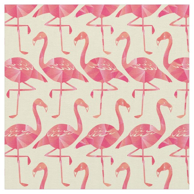 Hübsch geometrisches rosa Flamingos-Muster Stoff (Nahaufnahme)