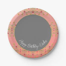 Hübsch gepinkt und dunkelgrau rund pappteller