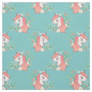Hübsch Ginger Floral Unicorn Muster Stoff