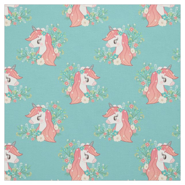 Hübsch Ginger Floral Unicorn Muster Stoff (Muster)