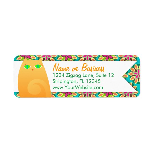Hübsch Ginger Kitty on Floral - Custom Labels (Vorne)