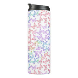 Hübsch Girl Pastel Butterfly Muster Iridescent Thermosbecher
