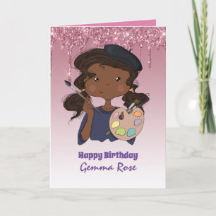 Hübsch Girly Black Girl zum Geburtstag - Viele The Karte