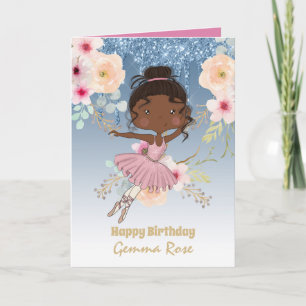 Hübsch Girly Black Girl zum Geburtstag - Viele The Karte