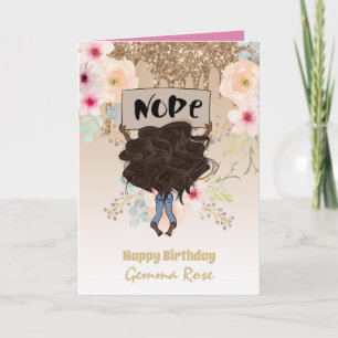 Hübsch Girly Black Girl zum Geburtstag - Viele The Karte