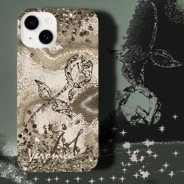 Hübsch Girly Elegant iPhone Hülle (Mocha Marble Phone case)