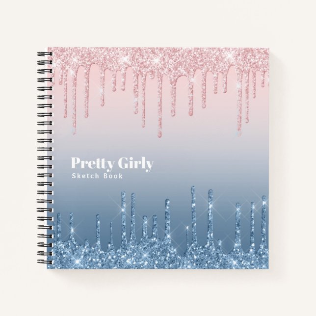 Hübsch Girly Glitzer Glam Sketchbook Doodles Notes Notizbuch (Vorderseite)