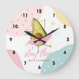 Hübsch Girly Kawaii Avocado Ballerina Slay ihnen Große Wanduhr