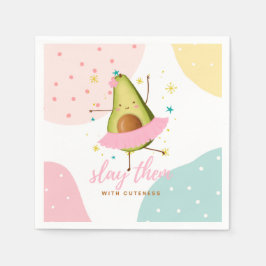 Hübsch Girly Kawaii Avocado Ballerina Slay ihnen Serviette