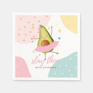Hübsch Girly Kawaii Avocado Ballerina Slay ihnen Serviette