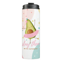 Hübsch Girly Kawaii Avocado Ballerina Slay ihnen Thermosbecher