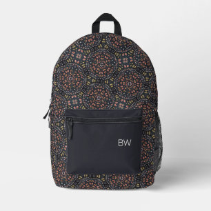Hübsch Girly Mandala Muster Monogram Initials Bedruckter Rucksack