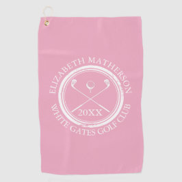 Hübsch Girly Pink Golfer Name Club Name und Datum Golfhandtuch