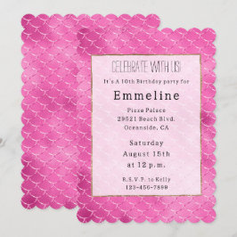 Hübsch Girly Pink Mermaid Einladung