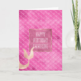 Hübsch Girly Pink Mermaid Karte
