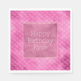 Hübsch Girly Pink Mermaid Serviette