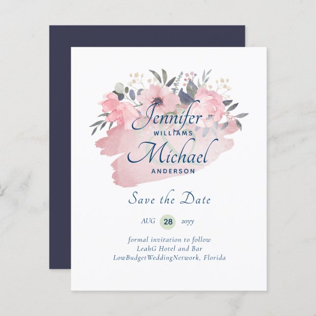 Hübsch Girly Rose Gold Budget Rett Daten (Vorne/Hinten)