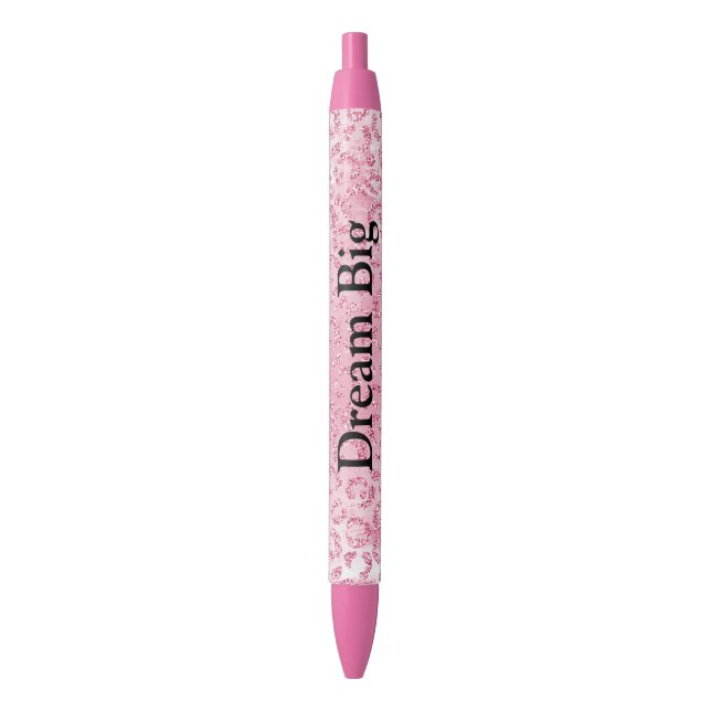 Hübsch Girly Sugar Pink Glitzer Leopard Kugelschreiber (Vorderseite Vertikal)