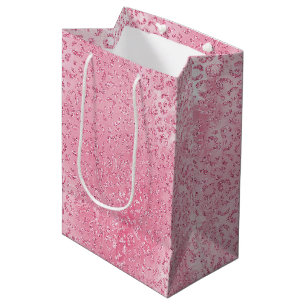 Hübsch Girly Sugar Pink Glitzer Leopard Mittlere Geschenktüte