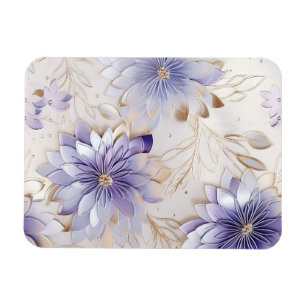Hübsch Glam Gold Lila Pearl White Floral Magnet