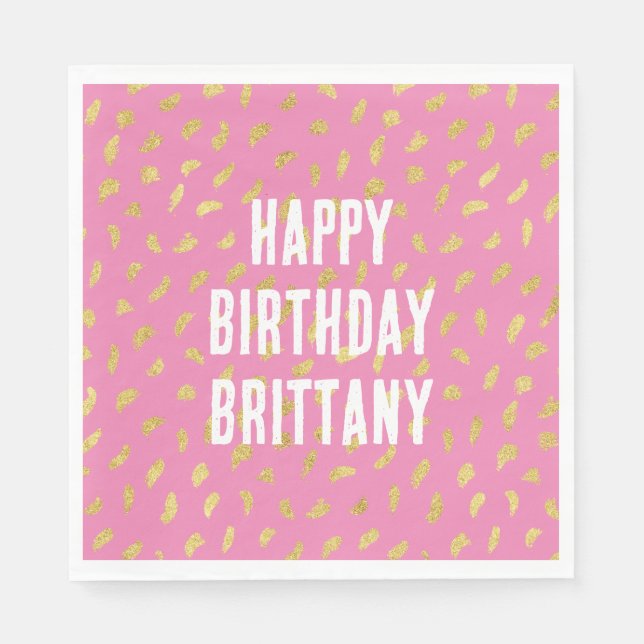 Hübsch Glam Pink Abstrakt Serviette (Vorderseite)