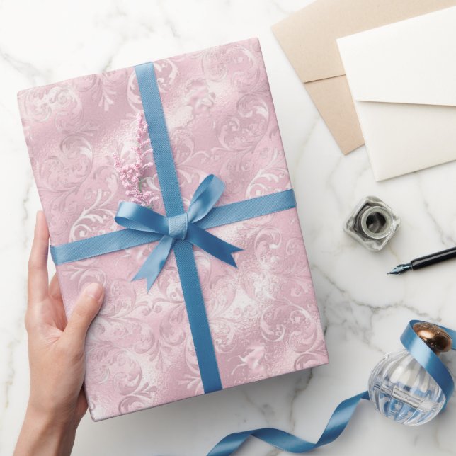 Hübsch Glam Pink Blush Elegantes Brautparty Geschenkpapier (Schenken)