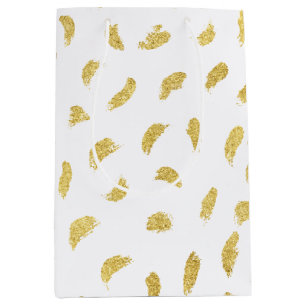 Hübsch Gold Glam White Abstrakt Mittlere Geschenktüte
