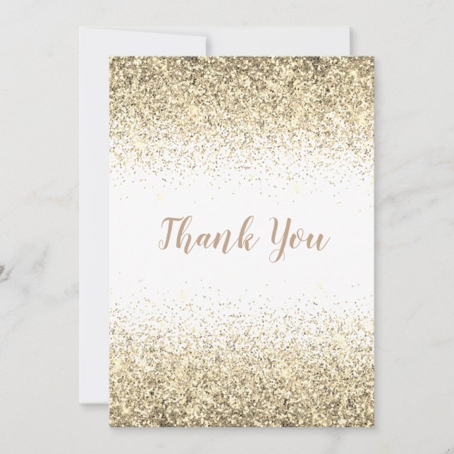 Hübsch Gold Glitzer Einfach Moderne Dankeschön Kar Dankeskarte (Vorderseite)