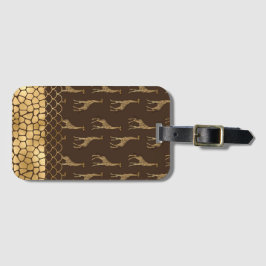 Hübsch Gold Glitzer Giraffe Muster Stilvoll Gepäckanhänger