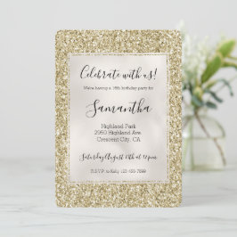 Hübsch Gold Glitzy Glitzer Einladung