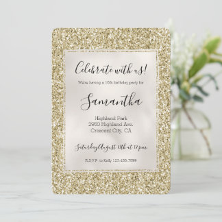 Hübsch Gold Glitzy Glitzer Einladung