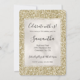 Hübsch Gold Glitzy Glitzer   Einladung