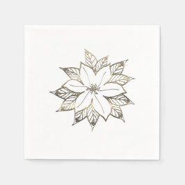 Hübsch Gold Poinsettia Napkins Serviette