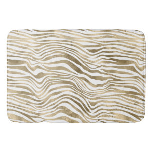 Hübsch Gold White Zebra Print   Badematte