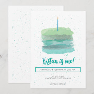 Hübsch Green First Birthday Einladung