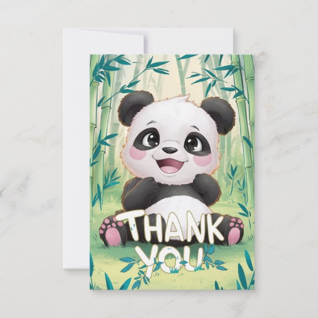 Hübsch Gruß Panda Dankeskarte (Vorderseite)