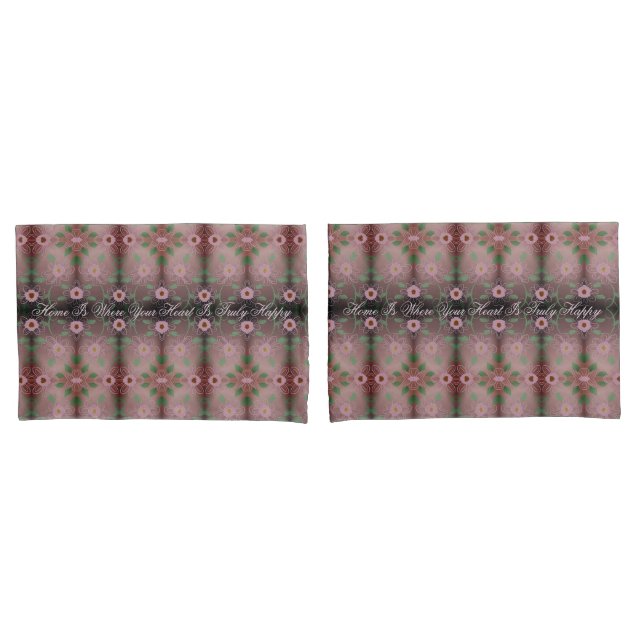 Hübsch Happy Heart Pink Kissen Case Set Kissenbezug (Vorderseite-Set)