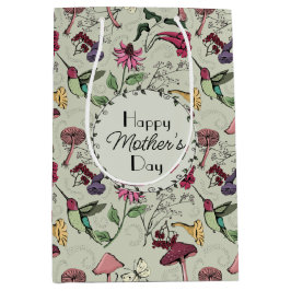 Hübsch Happy Mothers Day Hummingbird Garden Mittlere Geschenktüte
