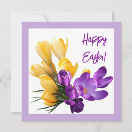 Hübsch Happy Oaster lila gelber Crocus floral Karte
